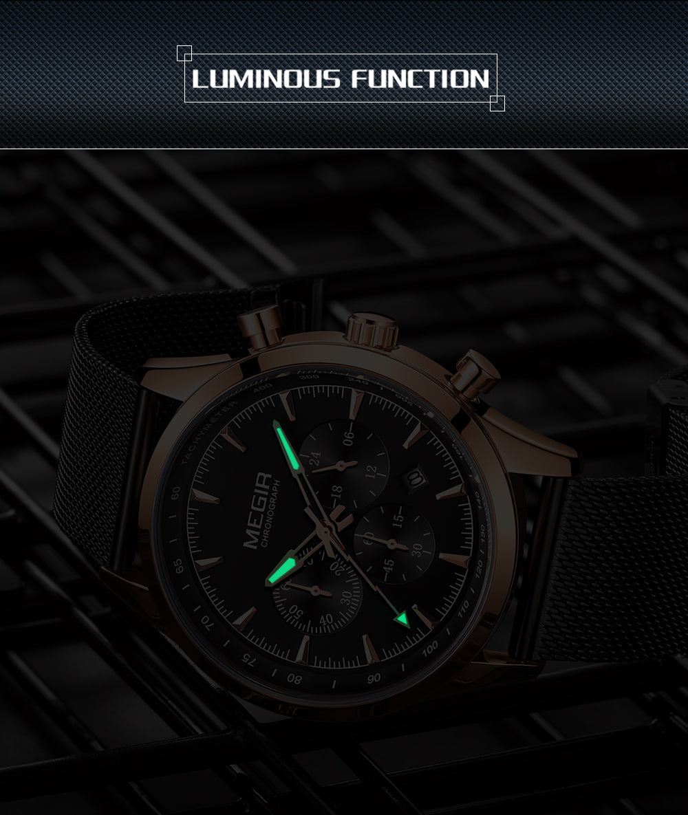 MEGIR Fashion Watch for Men Top Luxury Big Dial Business Quartz Watches Waterproof Steel Wrist Watch Clock Relogio Masculino