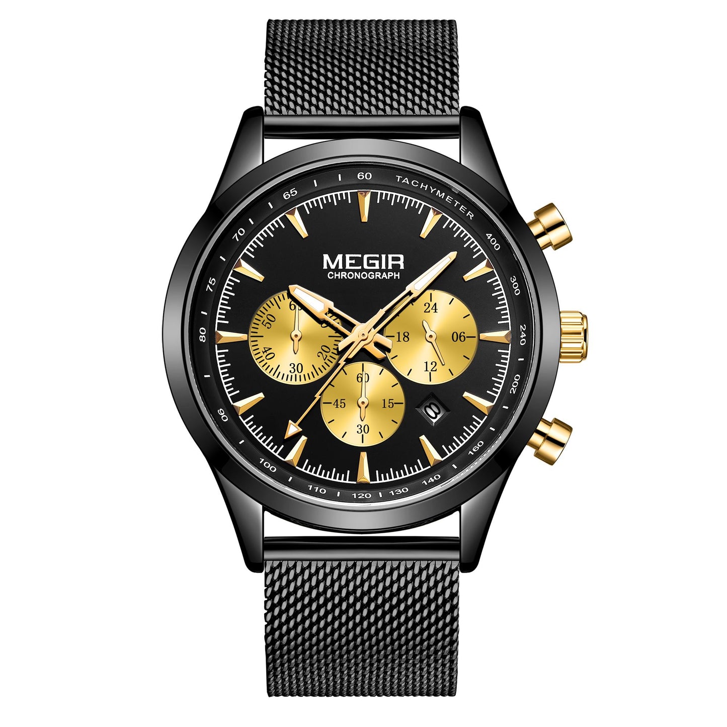 MEGIR Fashion Watch for Men Top Luxury Big Dial Business Quartz Watches Waterproof Steel Wrist Watch Clock Relogio Masculino