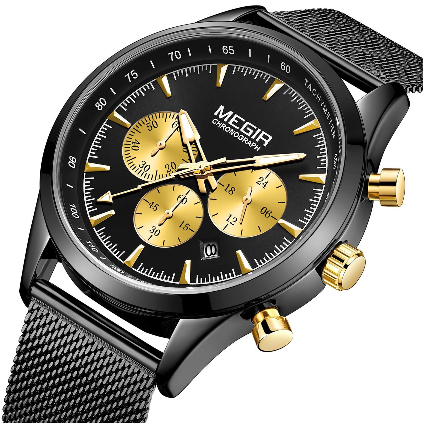 MEGIR Fashion Watch for Men Top Luxury Big Dial Business Quartz Watches Waterproof Steel Wrist Watch Clock Relogio Masculino
