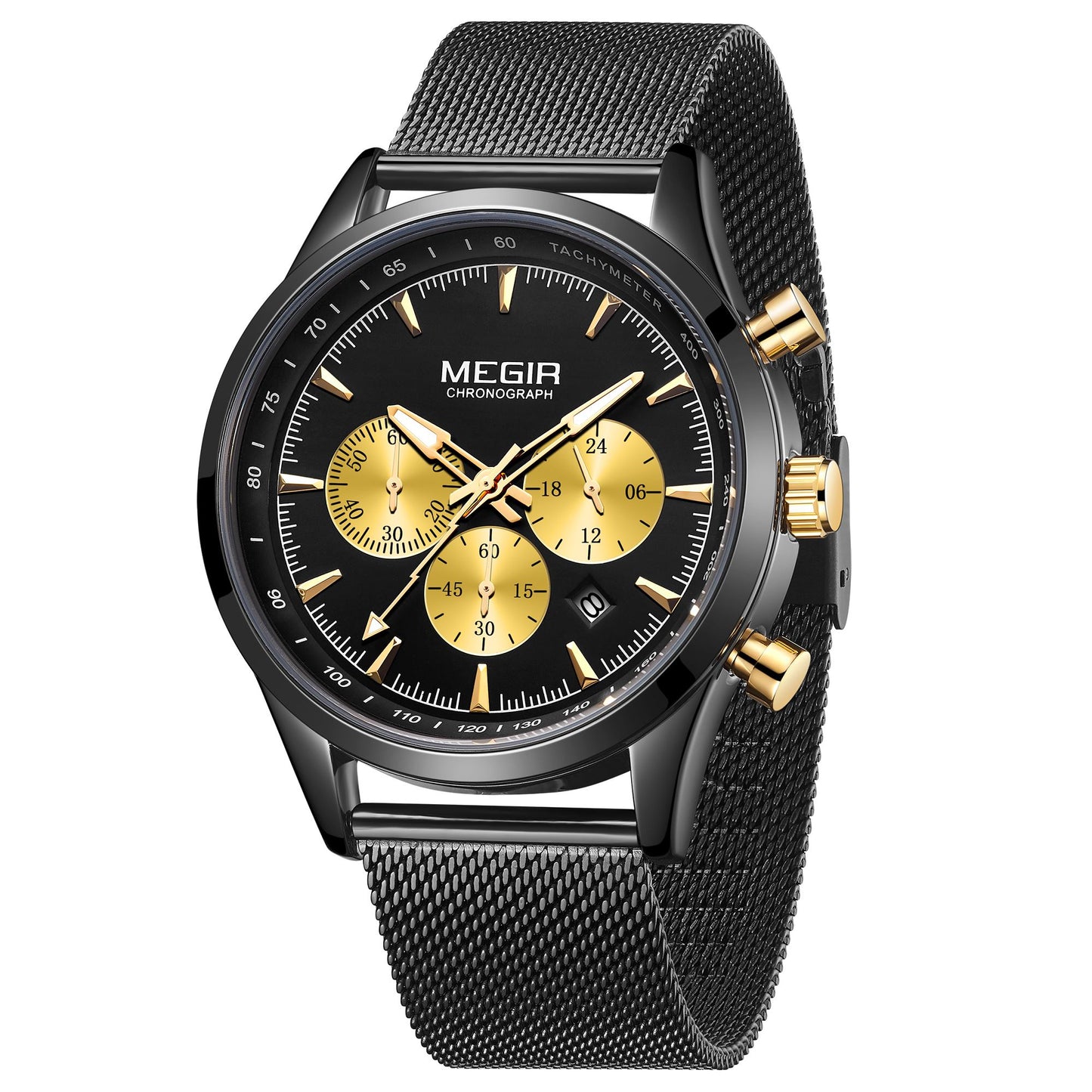 MEGIR Fashion Watch for Men Top Luxury Big Dial Business Quartz Watches Waterproof Steel Wrist Watch Clock Relogio Masculino
