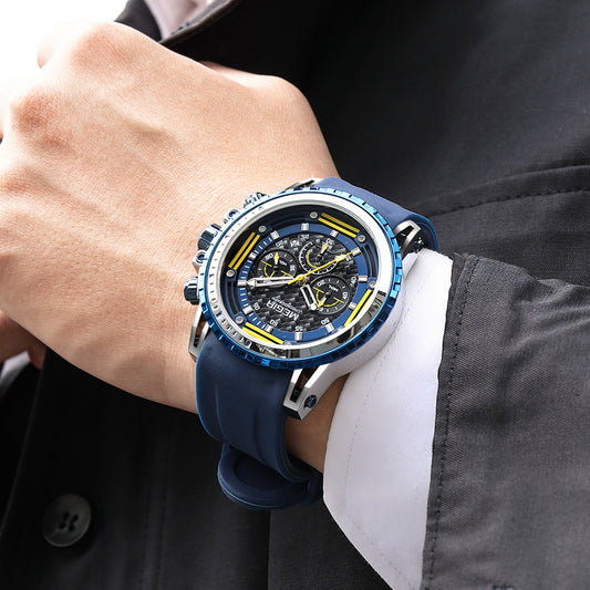 MEGIR Men's Sports Military Watches Fashion Luxury Quartz Wristwatch Silicone Strap Waterproof Chronograph Luminous Male Clock