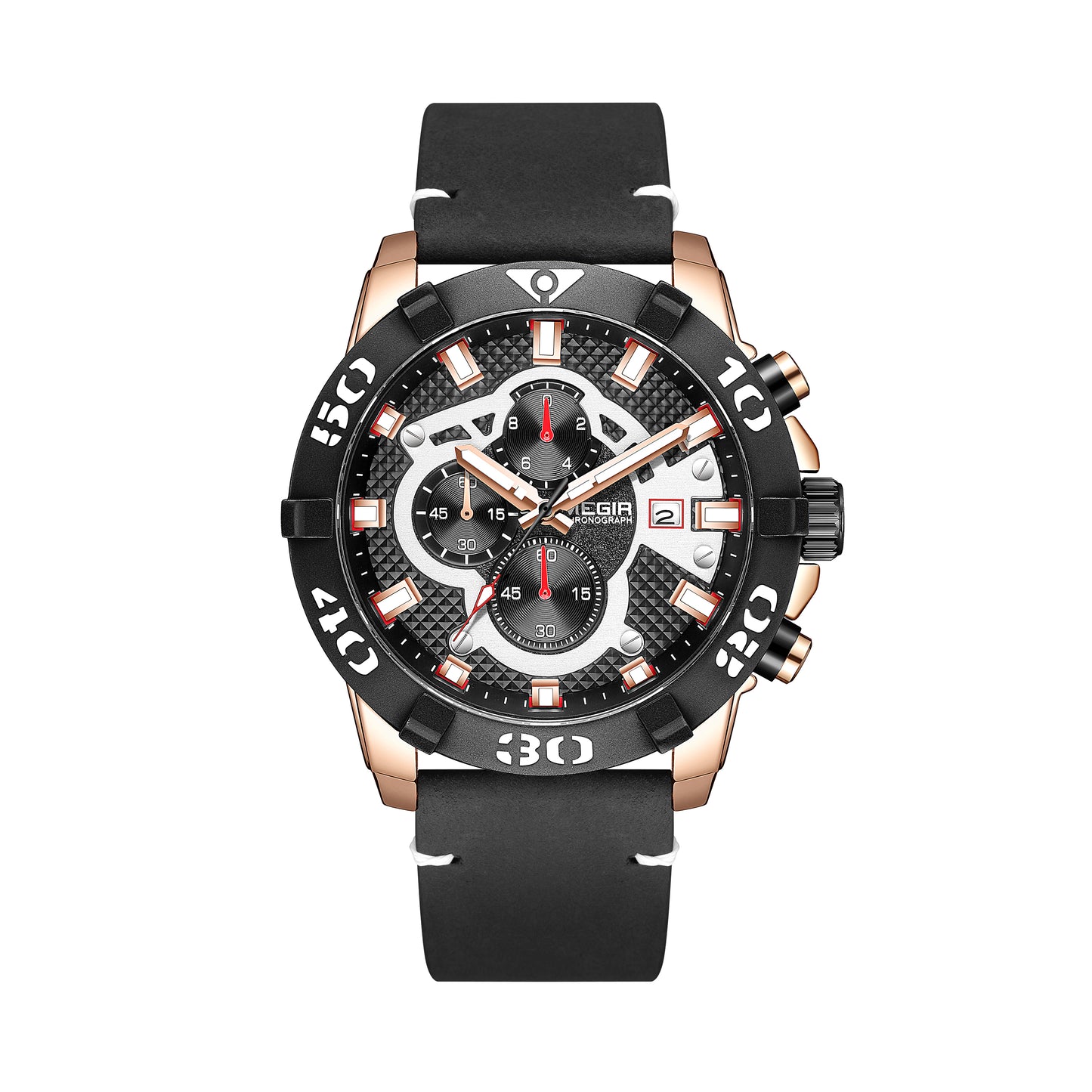 MEGIR Men Watches Fashion Luxury Big Dial Sports Watches Waterproof Quartz Wristwatch Chronograph Man Casual Luminous Clock 2136