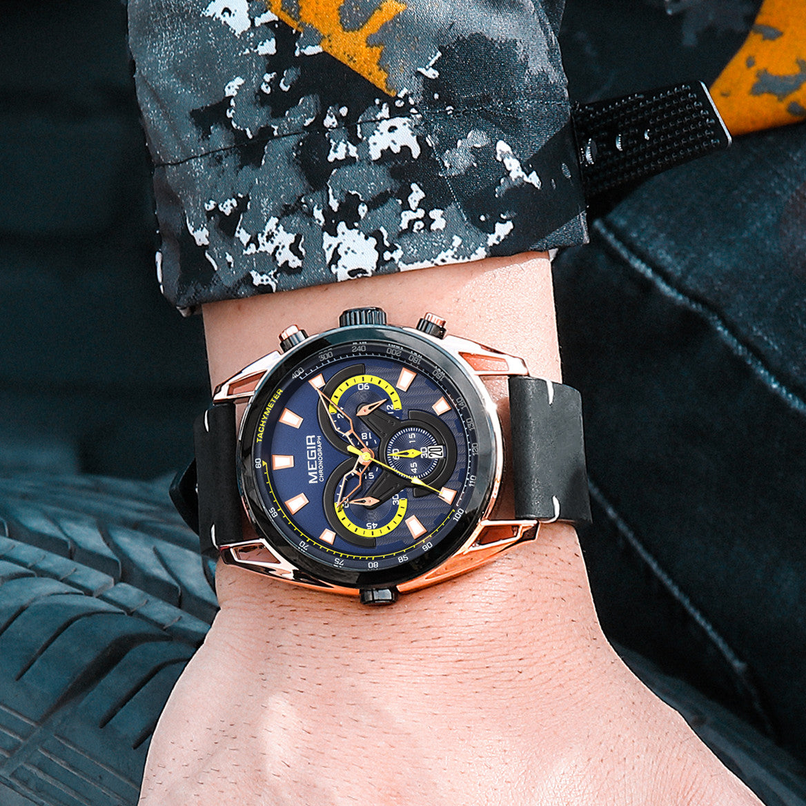 MEGIR Top Brand Luxury Men's Wrist Watch Man Luminous Waterproof Sport Men Quartz Wristwatches Relogio Masculino Dropshipping