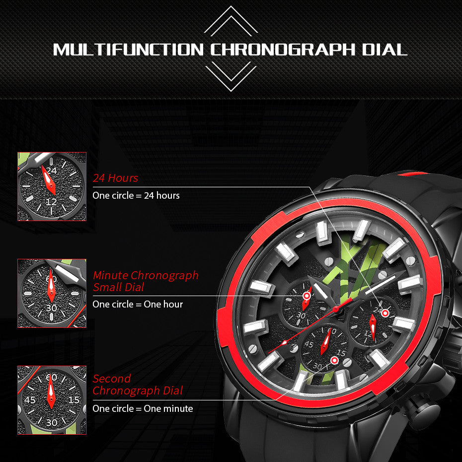 MEGIR New Sport Watch for Luxury Silicone Quartz Casual Wristwatch Waterproof Military Wrist Watch Man Clock Reloj Hombre 2133