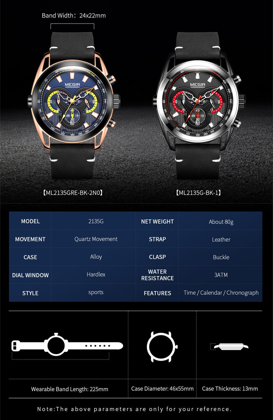 MEGIR Top Brand Luxury Men's Wrist Watch Man Luminous Waterproof Sport Men Quartz Wristwatches Relogio Masculino Dropshipping