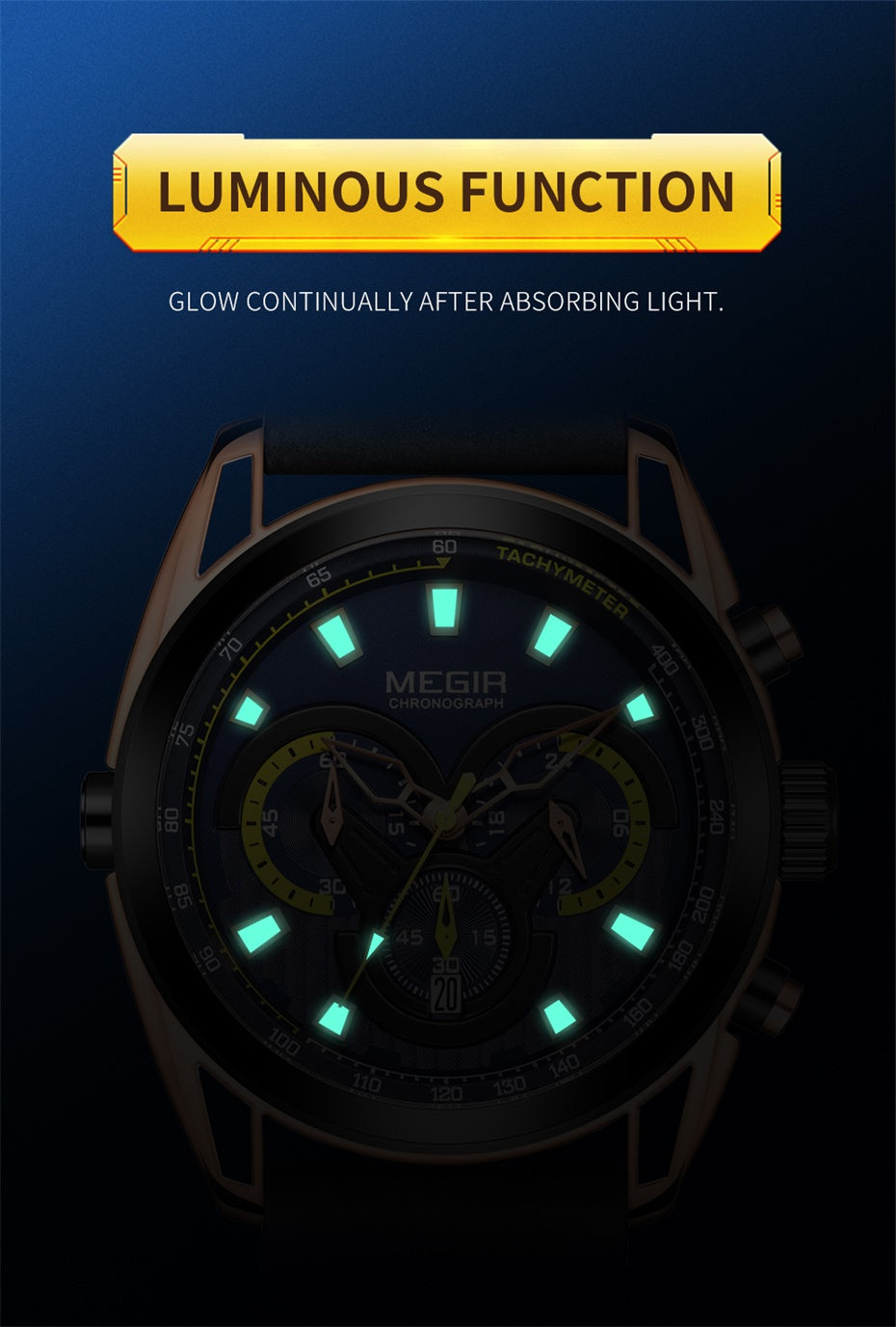 MEGIR Top Brand Luxury Men's Wrist Watch Man Luminous Waterproof Sport Men Quartz Wristwatches Relogio Masculino Dropshipping