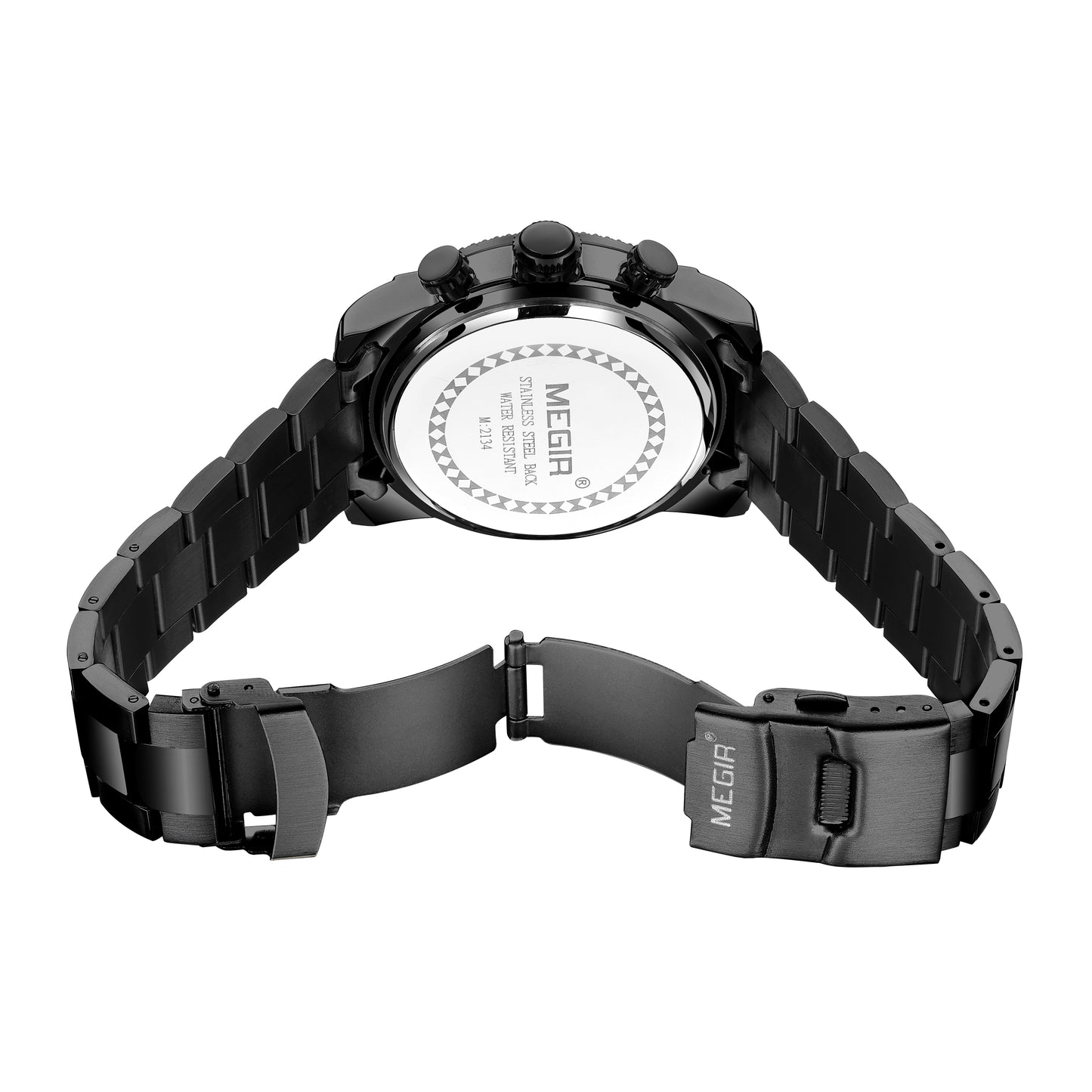 MEGIR Mens Watches Top Brand Luxury Business Wristwatch Waterproof Calendar Quartz Casual Clock Stainless Steel Man Chronograph