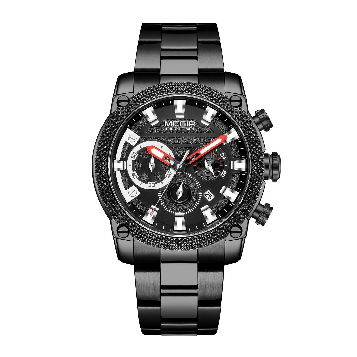 MEGIR Mens Watches Top Brand Luxury Business Wristwatch Waterproof Calendar Quartz Casual Clock Stainless Steel Man Chronograph