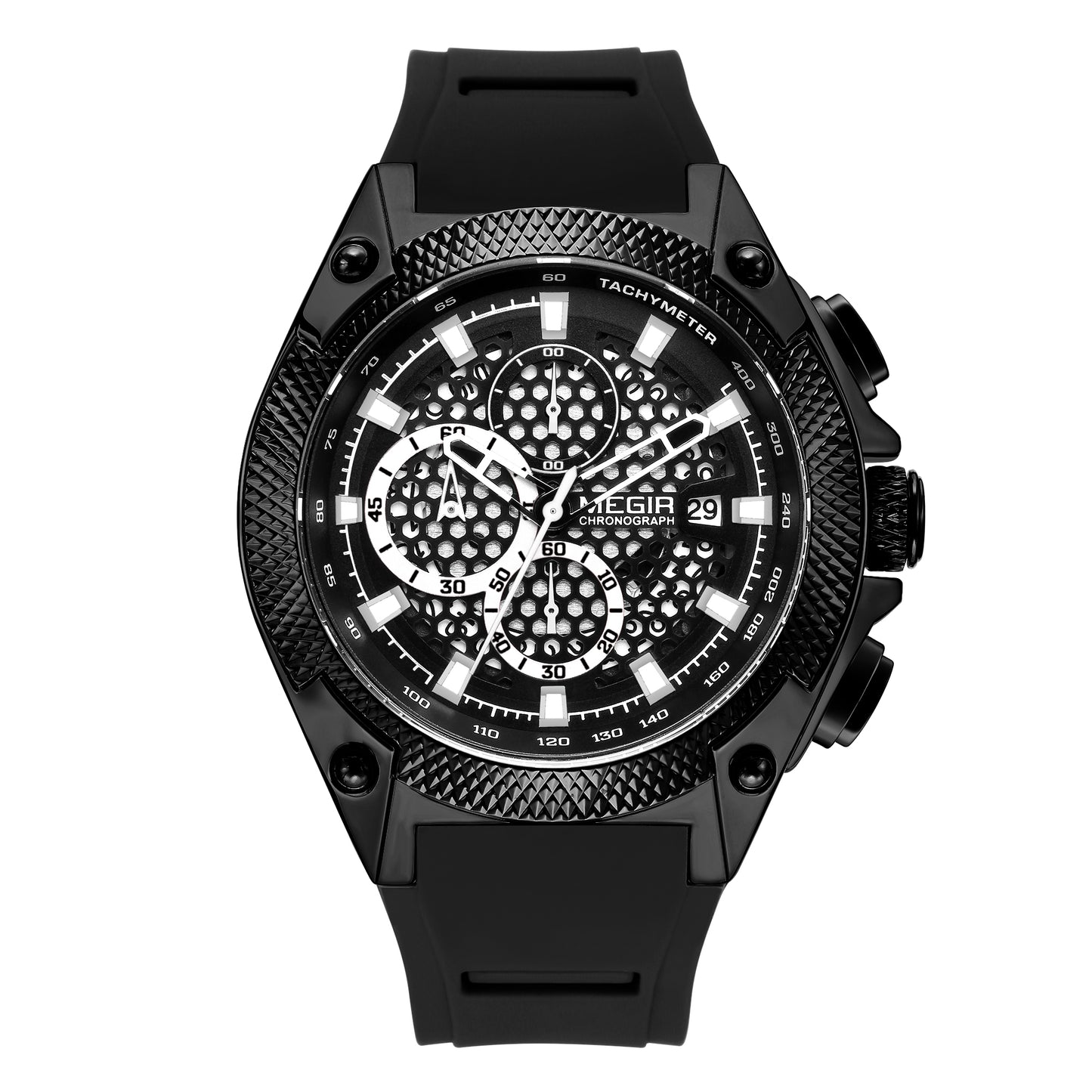 MEGIR Fashion Sports Military Watches for Mens Top Brand Luxury Military Wristwatch Silicone Waterproof Clock Relogio Masculino