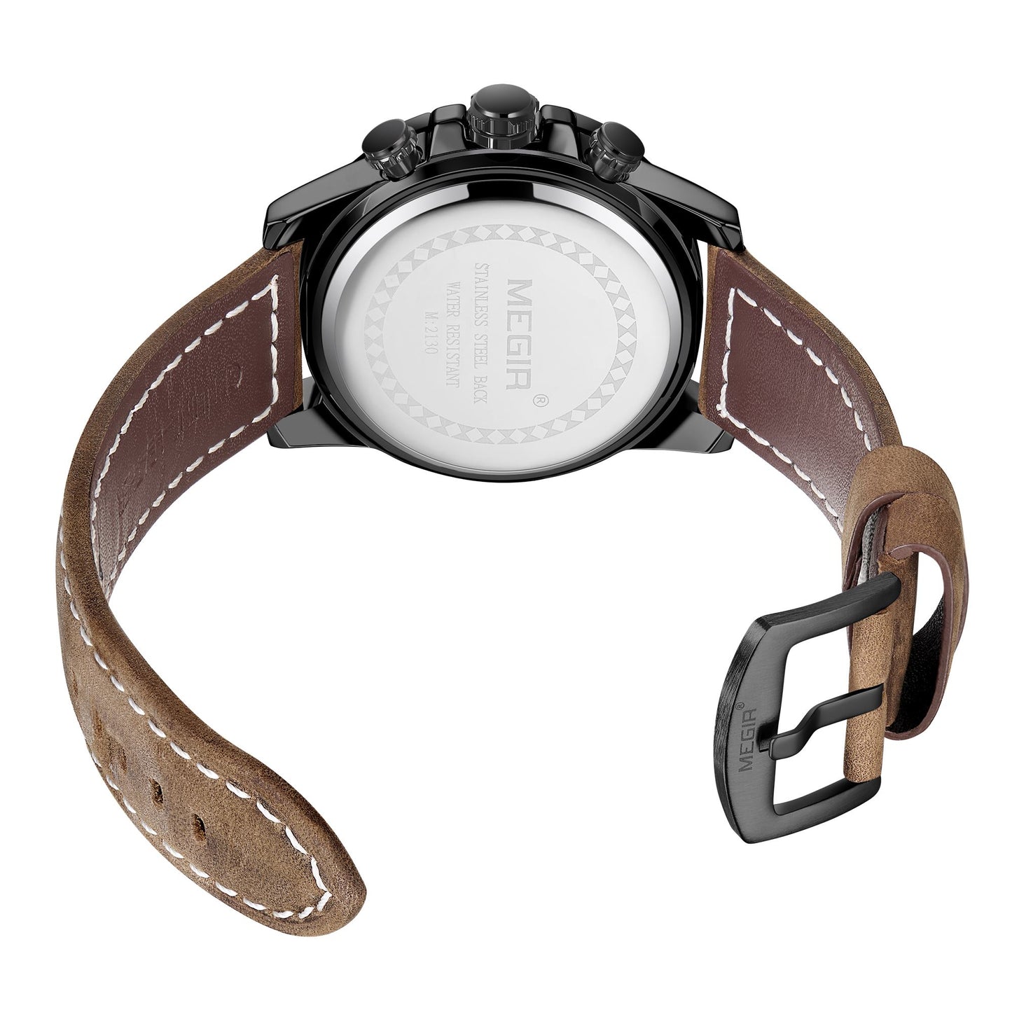 MEGIR Men Watches Luxury Brand Quartz Wristwatch Waterproof Leather Military Sport Watch Casual Clock Chronograph Reloj Hombre
