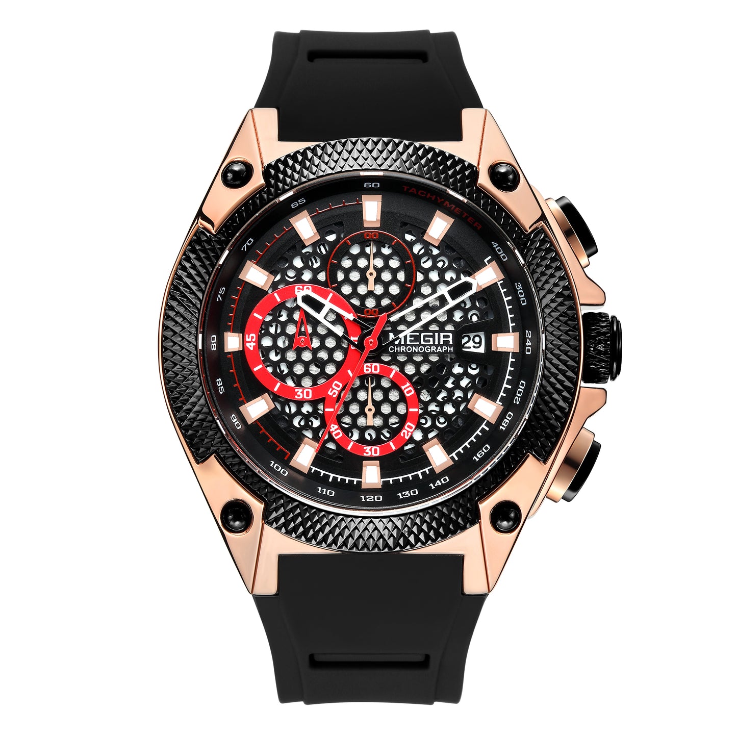 MEGIR Fashion Sports Military Watches for Mens Top Brand Luxury Military Wristwatch Silicone Waterproof Clock Relogio Masculino