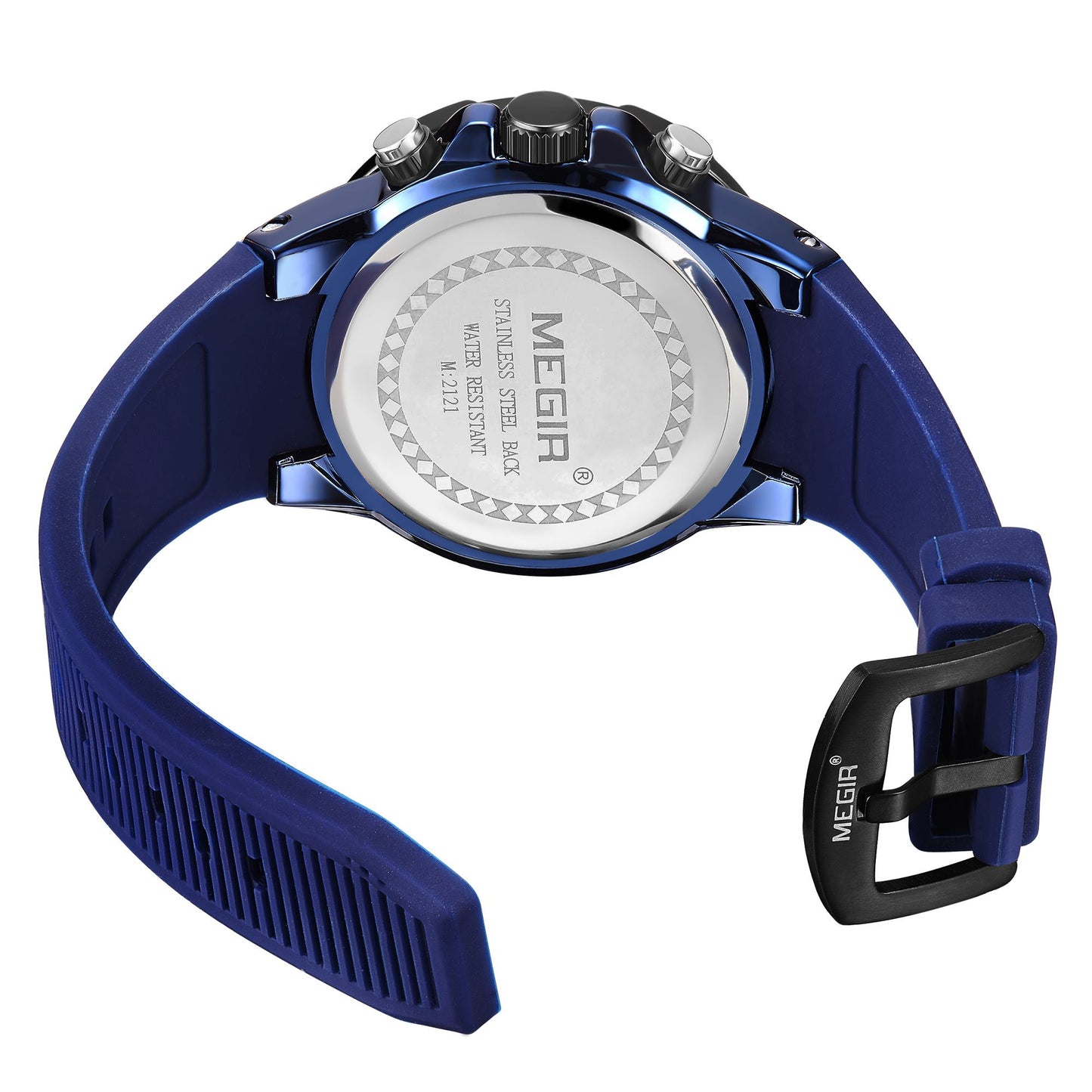 MEGIR Men Wristwatch Top Brand Luxury Silicone Strap Sport Watches Waterproof Luminous Quartz Clock Chronograph Reloj Hombre