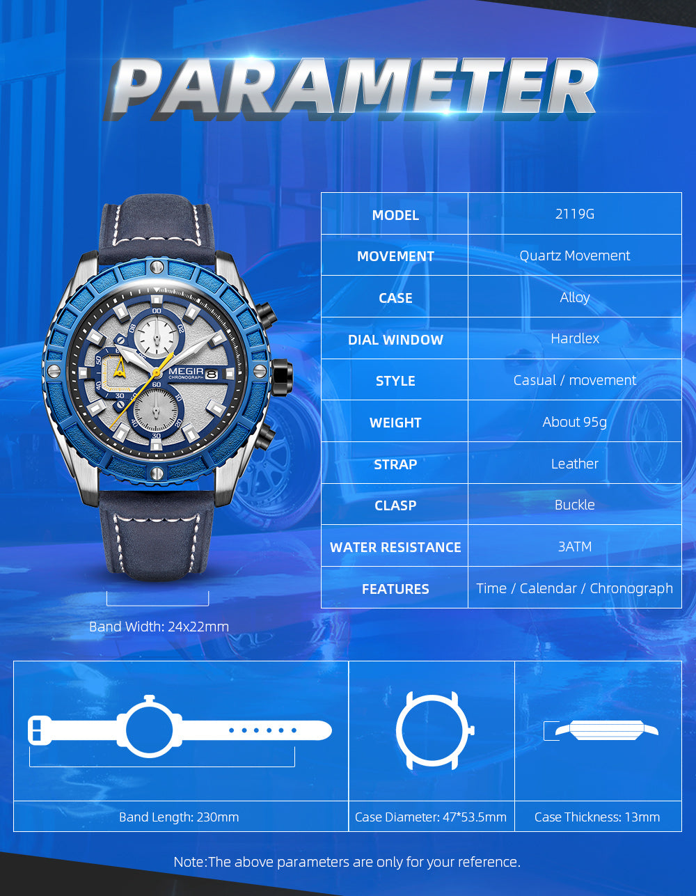 MEGIR Watches Luxury Sport Military Watch for Mens Fashion Casual Quartz Wristwatch Luminous Clock Man Chronograph Reloj Hombre