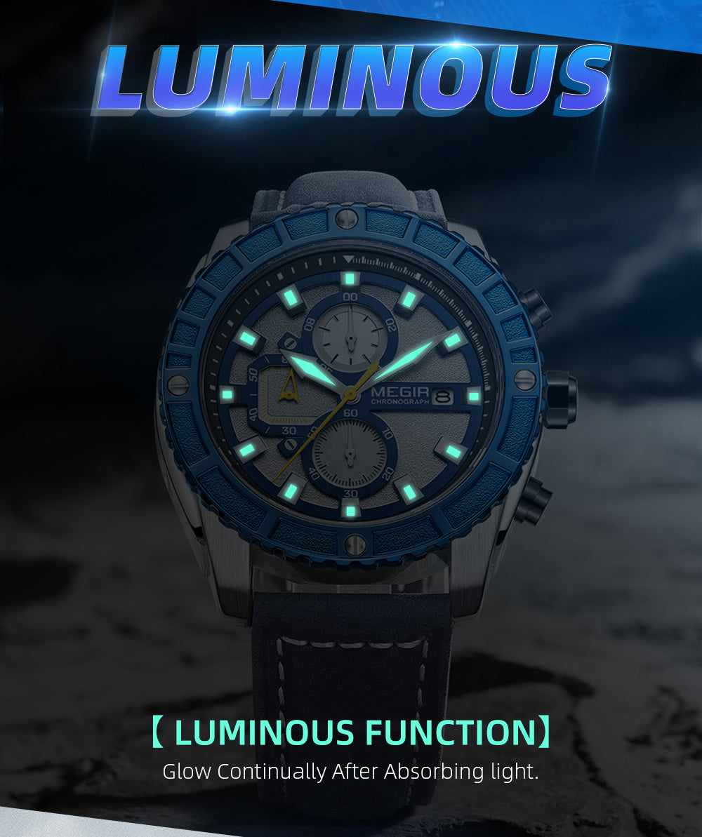 MEGIR Watches Luxury Sport Military Watch for Mens Fashion Casual Quartz Wristwatch Luminous Clock Man Chronograph Reloj Hombre