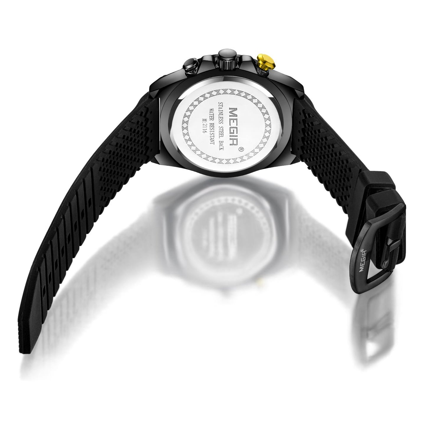 MEGIR Man Chronograph Top Brand Luxury Military Sports Watches for Men Waterproof Date Silicone Wristwatch Clock Reloj Hombre