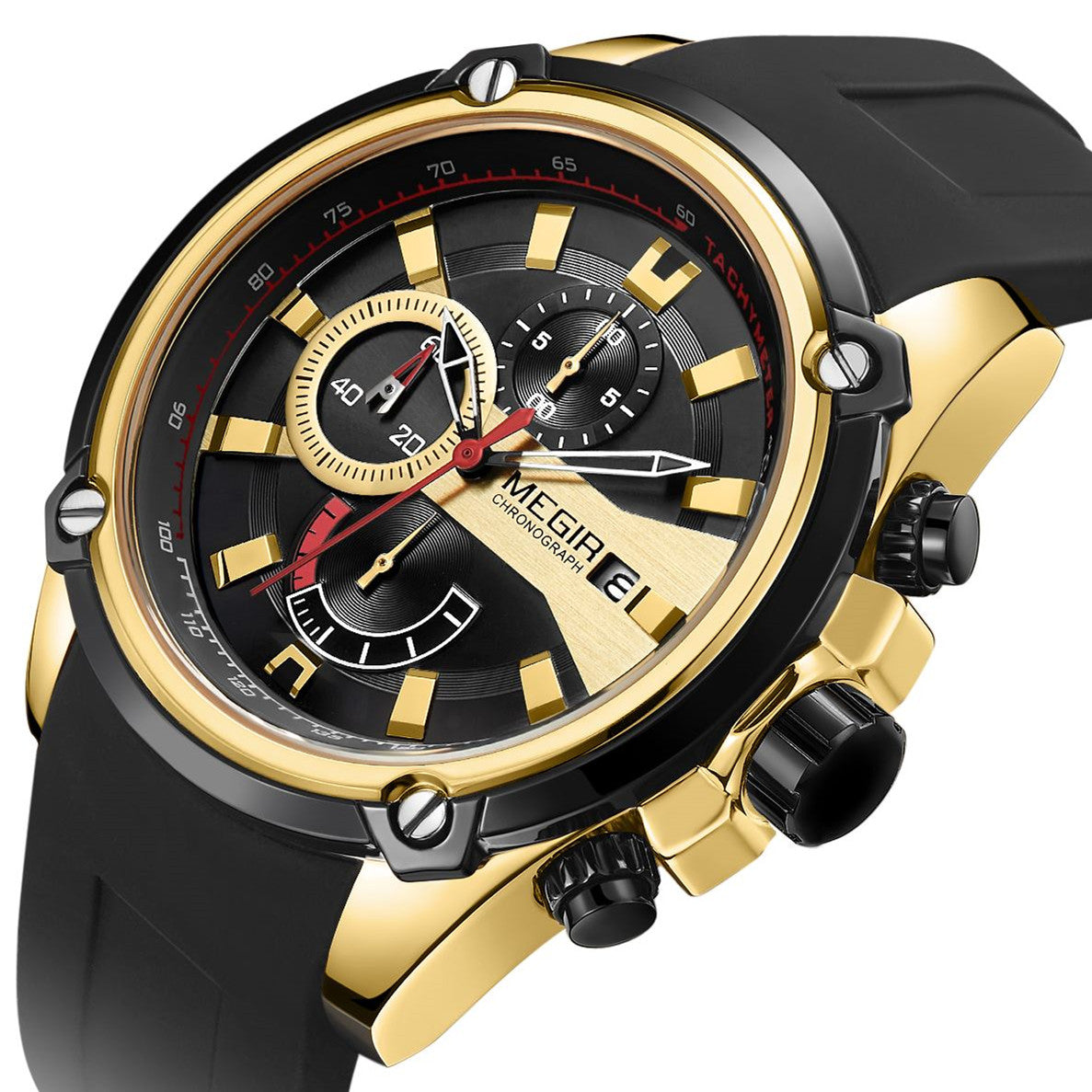 MEGIR Reloj Hombre Original Luxury Chronograph Men Sport Silicone Date Quartz Watches Waterproof Wristwatch Relogio Masculino