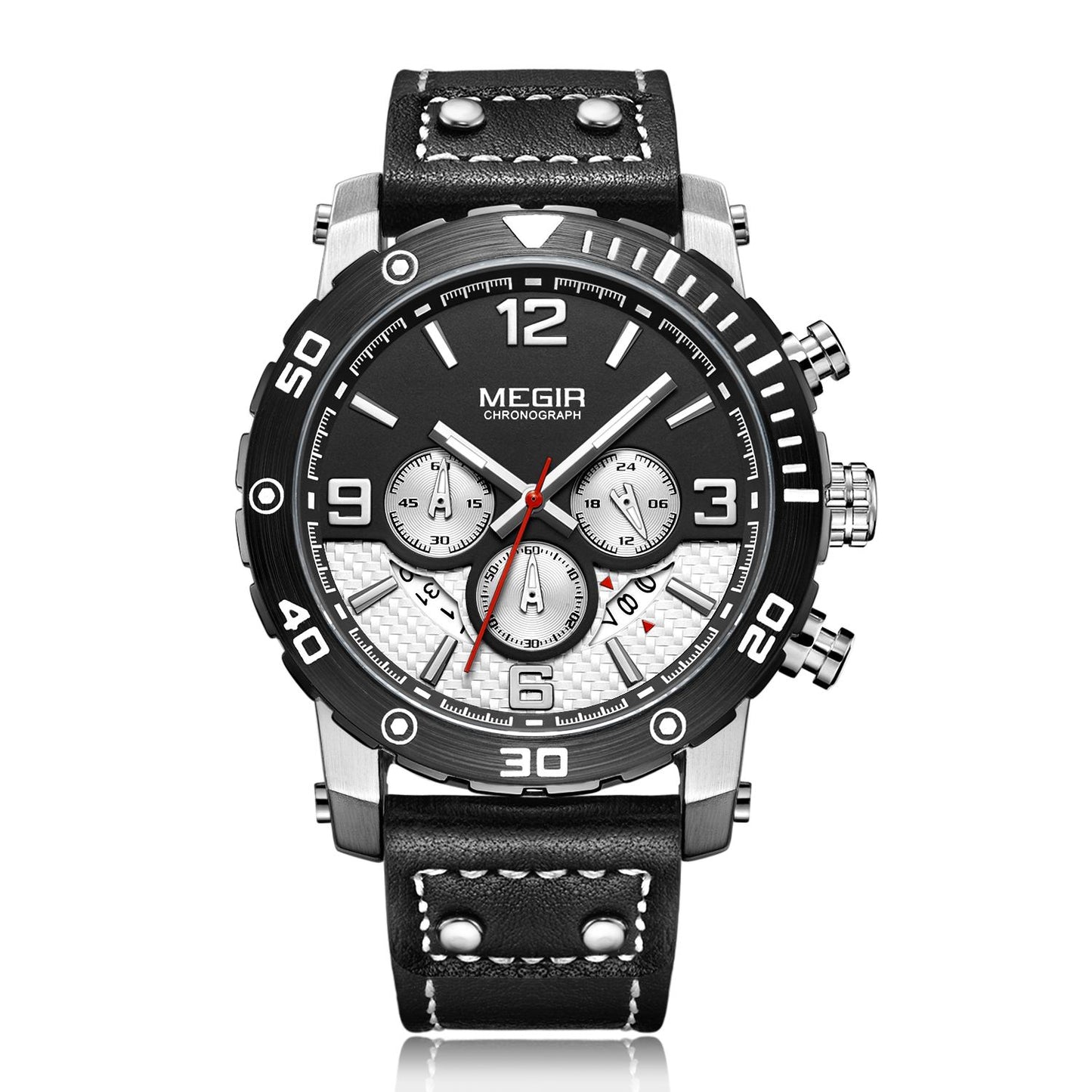 MEGIR Men's Casual Watch Top Brand Luxury Business Wrist Watch Leather Luminous Sports Military Watches Chronograph Male Clock