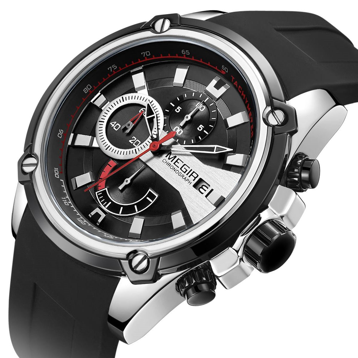MEGIR Reloj Hombre Original Luxury Chronograph Men Sport Silicone Date Quartz Watches Waterproof Wristwatch Relogio Masculino