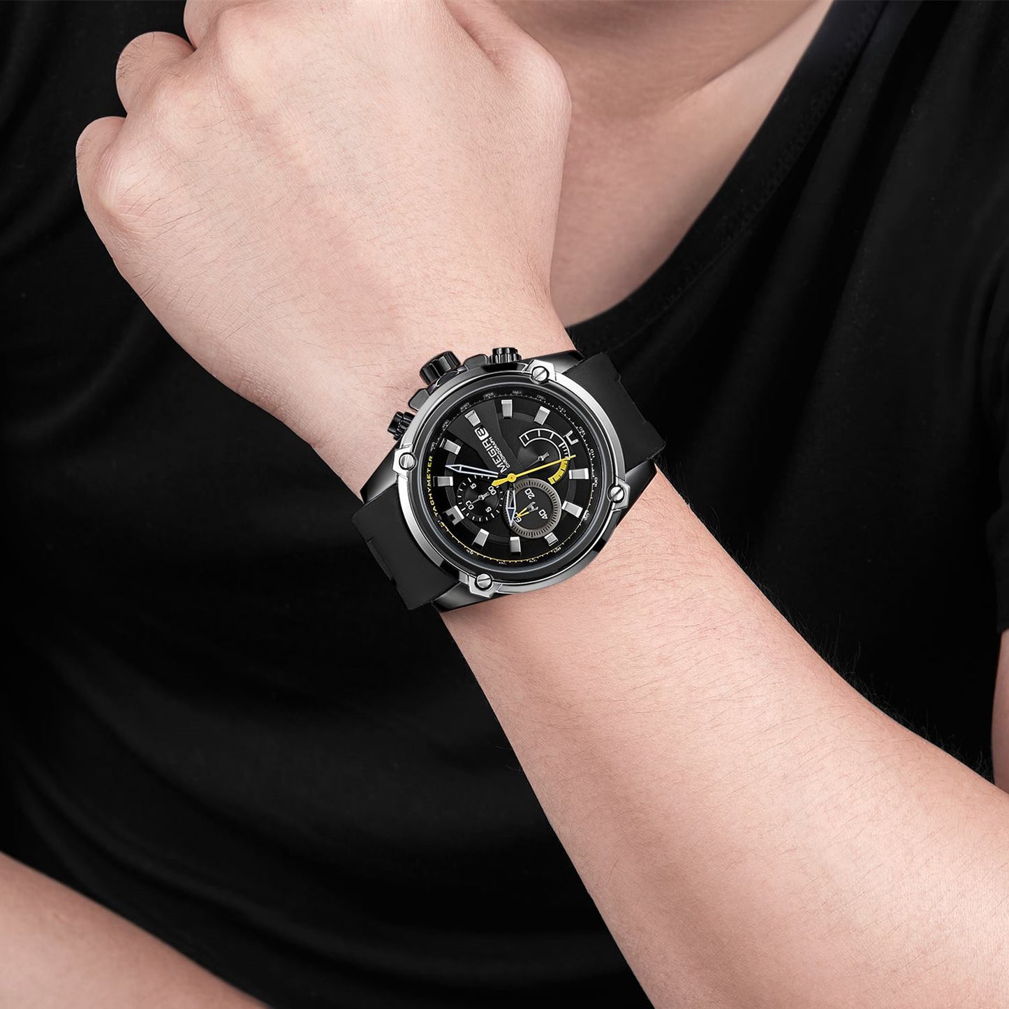 MEGIR Reloj Hombre Original Luxury Chronograph Men Sport Silicone Date Quartz Watches Waterproof Wristwatch Relogio Masculino