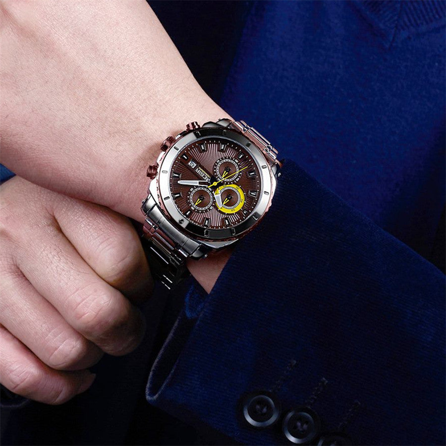 MEGIR Chronograph Quartz Men Watch Luxury Brand Stainless Steel Business Wrist Watches Male Clock Hour Time Relogio Masculino