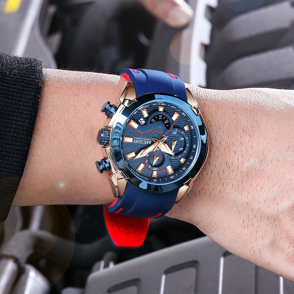 MEGIR Fashion Men's Watches Silicone Military Sport Watch Waterproof Date Chronograph Clock Wrist Watch Relogio Masculino 2065