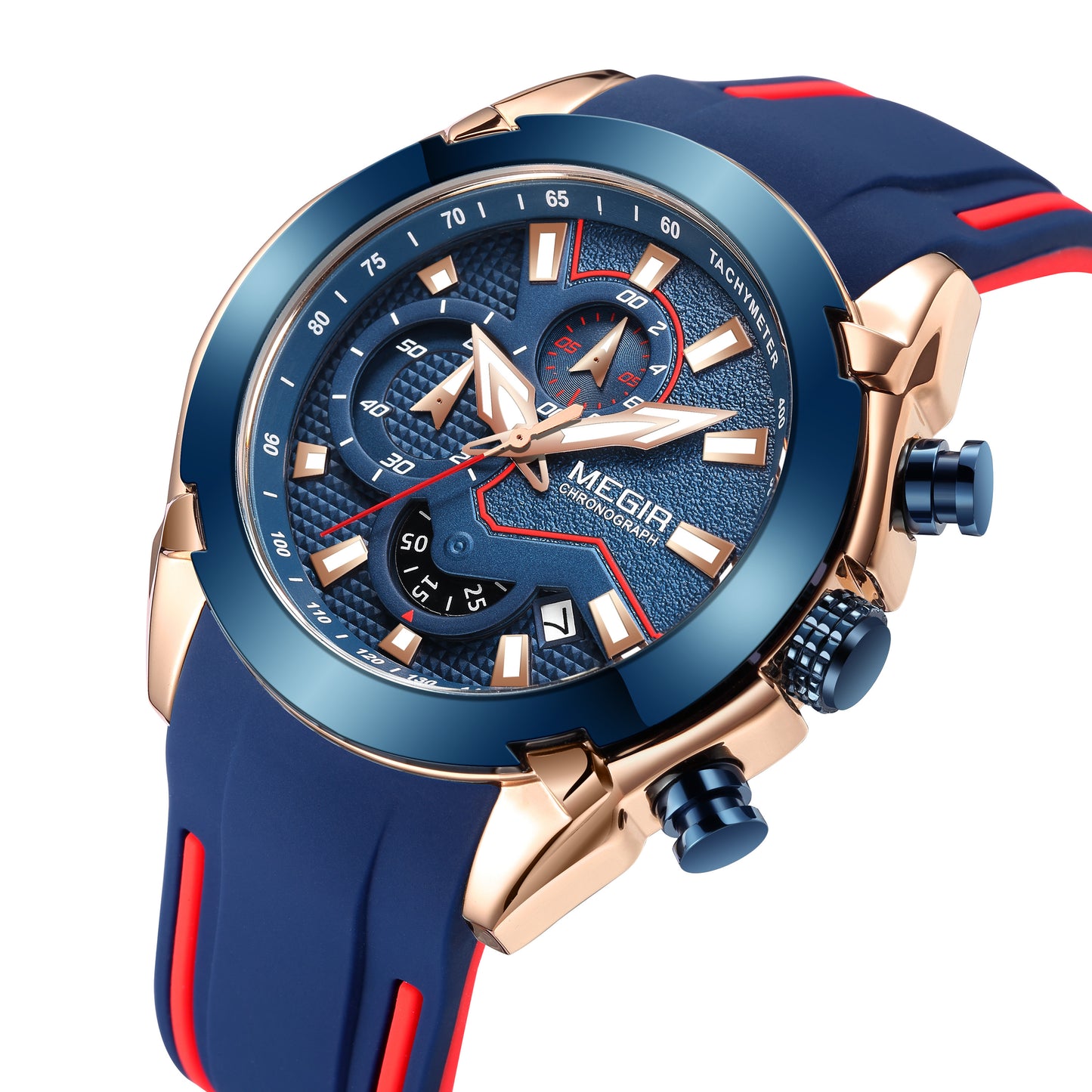 MEGIR Fashion Men's Watches Silicone Military Sport Watch Waterproof Date Chronograph Clock Wrist Watch Relogio Masculino 2065