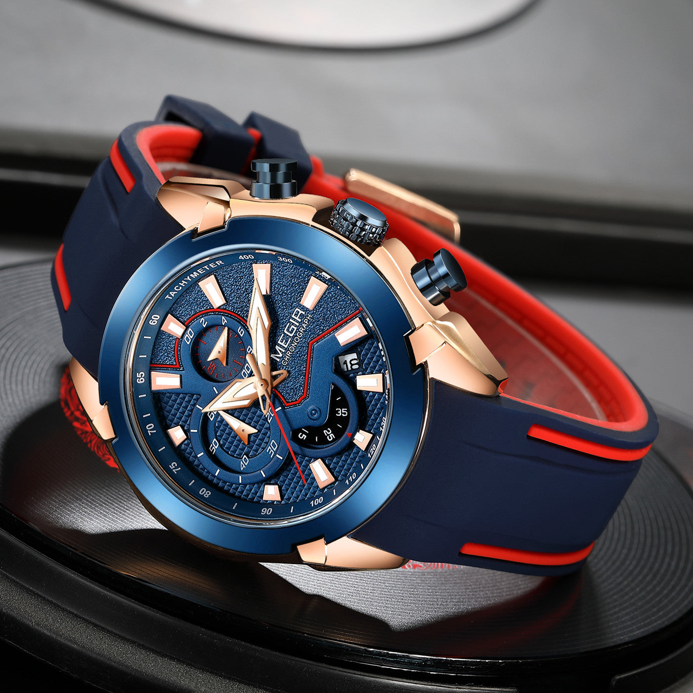 MEGIR Fashion Men's Watches Silicone Military Sport Watch Waterproof Date Chronograph Clock Wrist Watch Relogio Masculino 2065