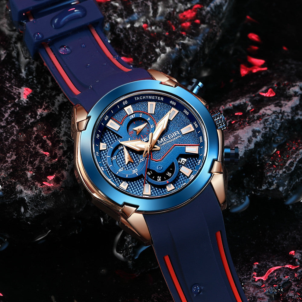 MEGIR Fashion Men's Watches Silicone Military Sport Watch Waterproof Date Chronograph Clock Wrist Watch Relogio Masculino 2065