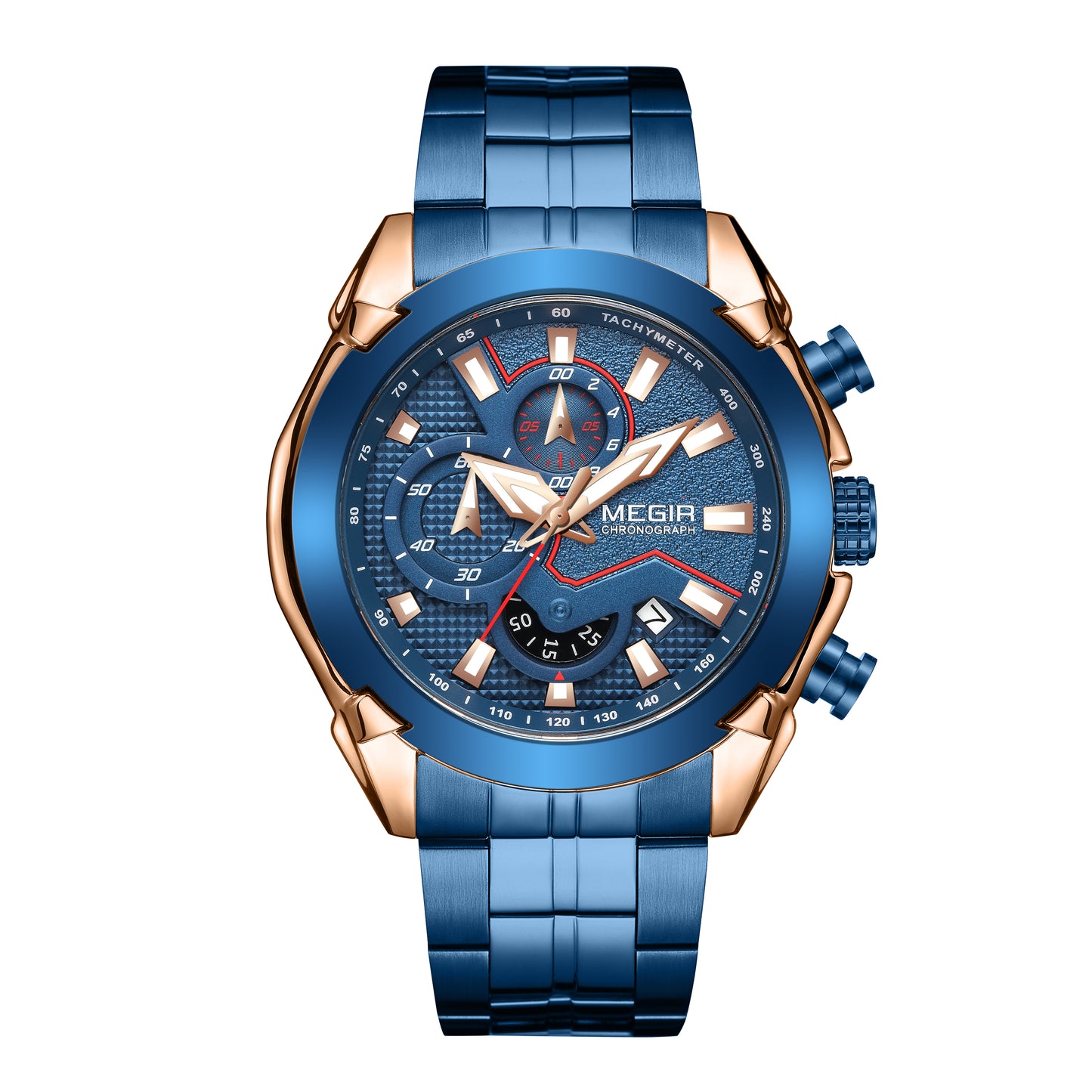 MEGIR Fashion Men Watches Luxury Business Watch for Men Stainless Steel Quartz Wrist Watch Calendar Date Clock Reloj Hombre 2065