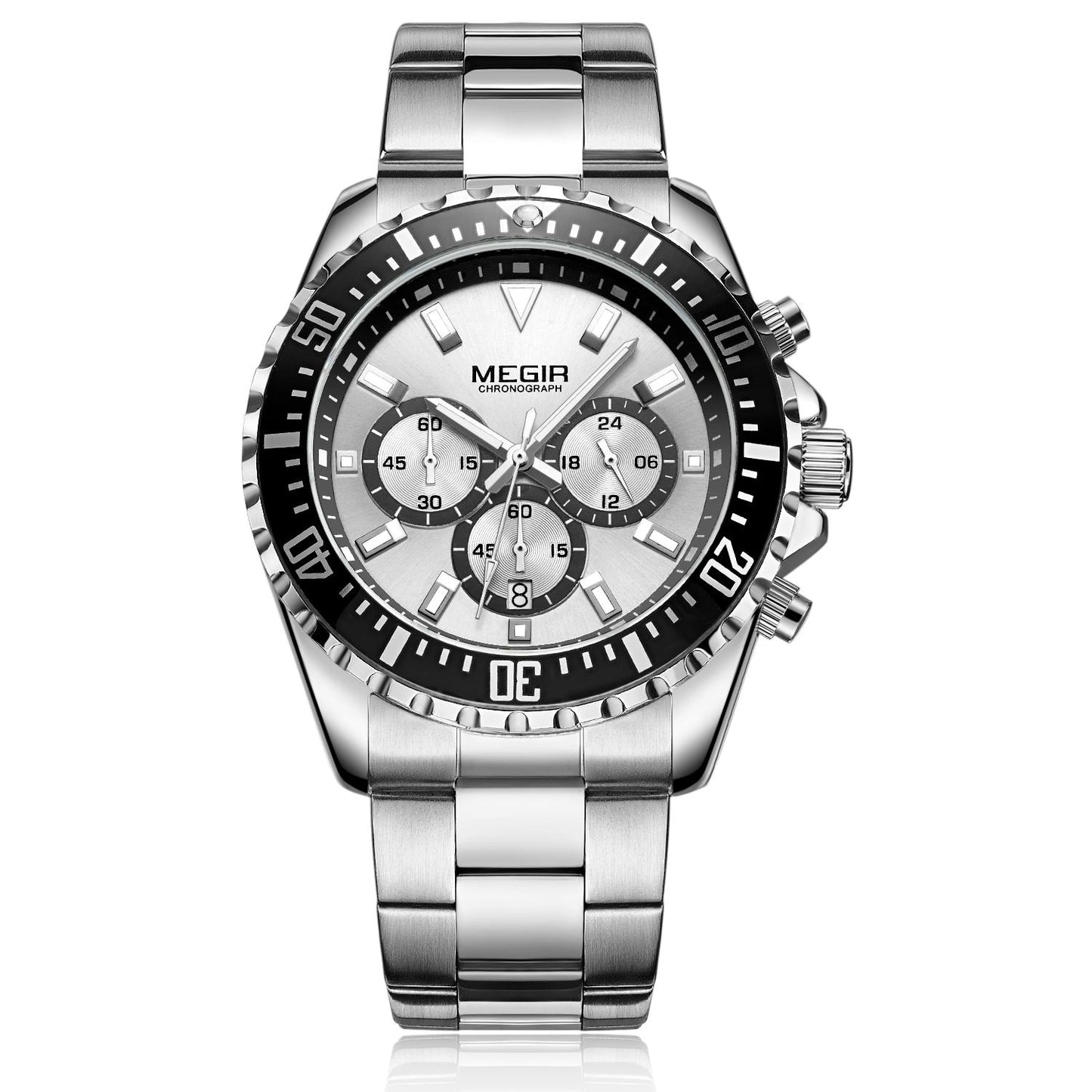MEGIR Original Luxury Business Quartz Watch Men Brand Stainless Steel Chronograph Military WristWatch Clock Relogio Masculino