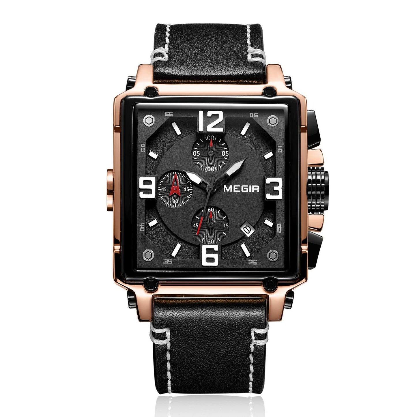 MEGIR Men Watch Top Brand Luxury Chronograph Quartz Watches Clock Men Leather Sport Army Military Wrist Watch Relogio Masculino
