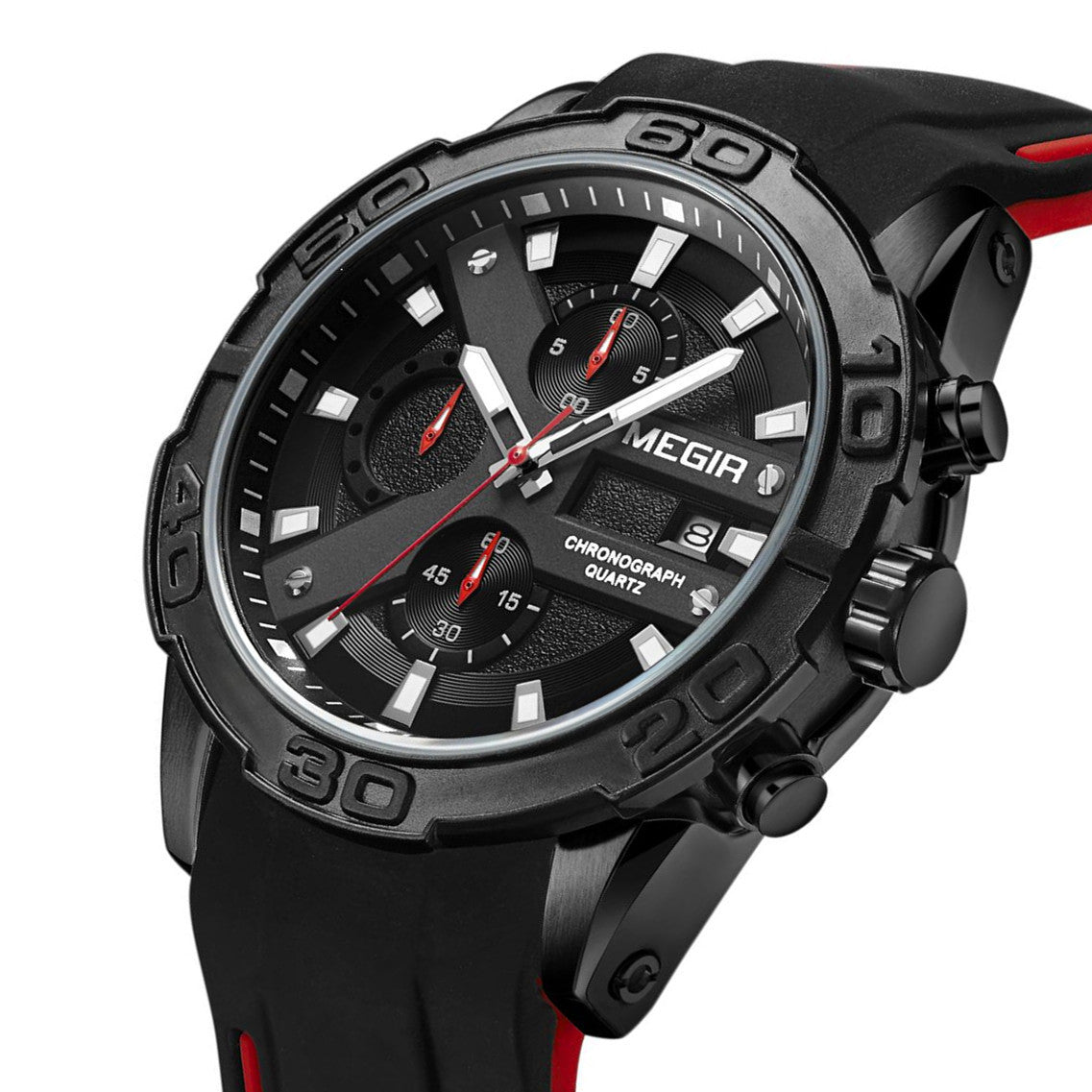 MEGIR Fashion Sport Watches for Men Top Brand Military Quartz Wristwatch Calendar Male Clock Chronograph Montre Homme 2055