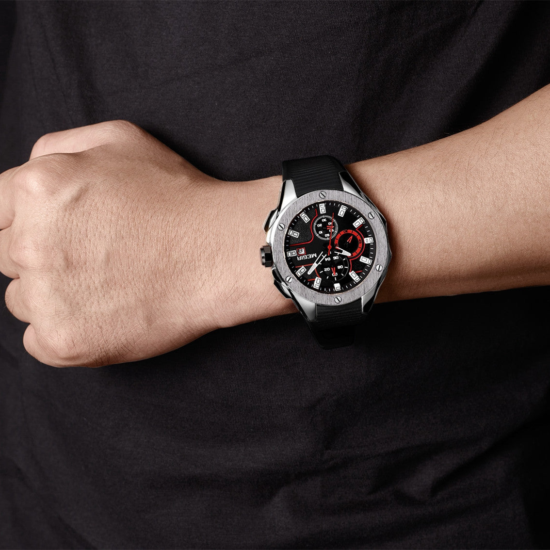 MEGIR Men Sport Military Watch Luxury Luminous Chronograph Quartz Watches Clock Calendar Waterproof Wristwatch Relogio Masculino