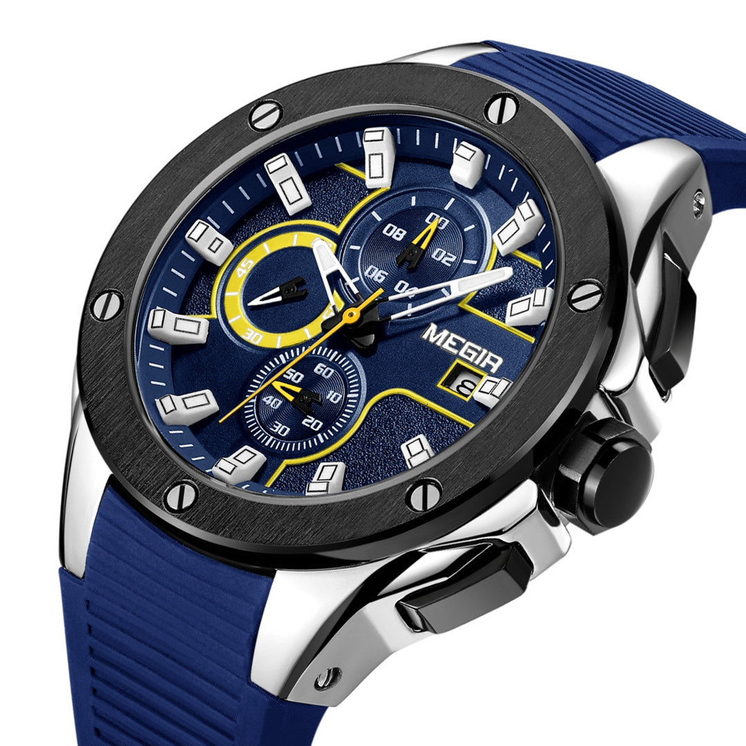 MEGIR Men Sport Military Watch Luxury Luminous Chronograph Quartz Watches Clock Calendar Waterproof Wristwatch Relogio Masculino