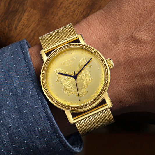 MEGIR Luxury Business Watches for Men Gold Steel Mesh Strap Men Quartz Watches Waterproof Wrist Watch Clock Reloj Hombre 2032