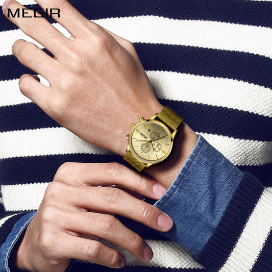 MEGIR Men's Quartz Watch Top Brand Luxury Wristwatch Waterproof Business Clock Date Wrist Watch Chronograph reloj hombre 2011