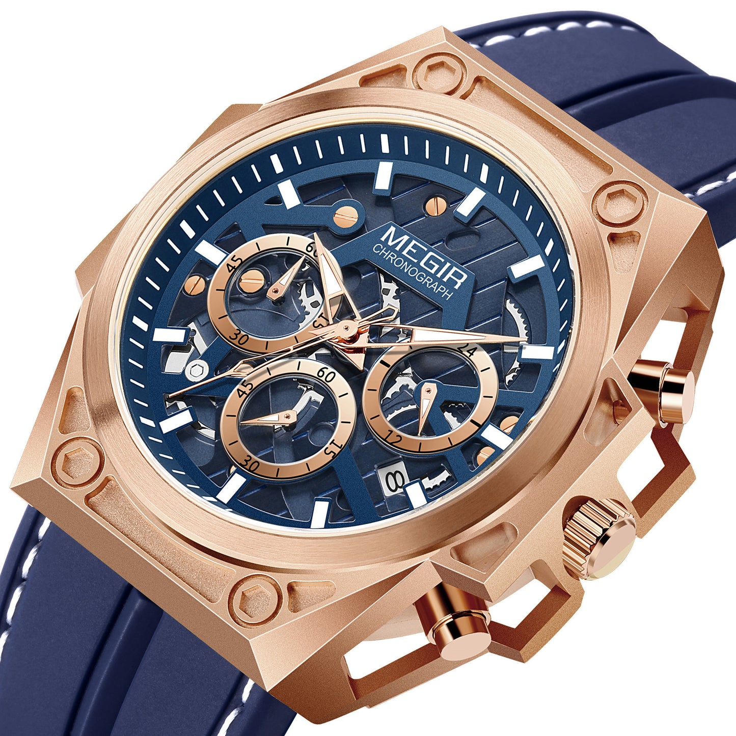 MEGIR Men's Watches Waterproof Sports Wristwatches Quartz Watch Chronograph Luminous Male Clock Calendar Relogio Masculino