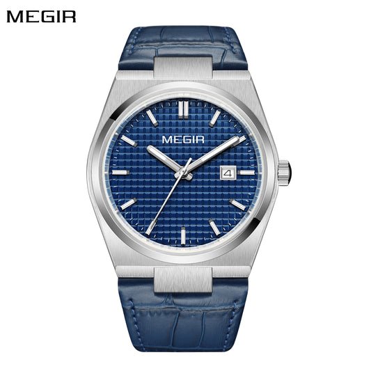 MEGIR Watches for Men Fashion Business Men's Wrist Watch Waterproof Leather Quartz Sport Wristwatch Date Clock Reloj Hombre