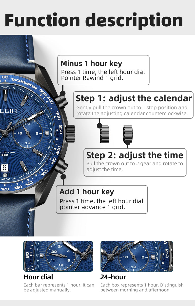 MEGIR Fashion Quartz Watch for Men Top Brand Luxury Sport Military Wristwatch Leather Strap Date Casual Clock Reloj Hombre 8407