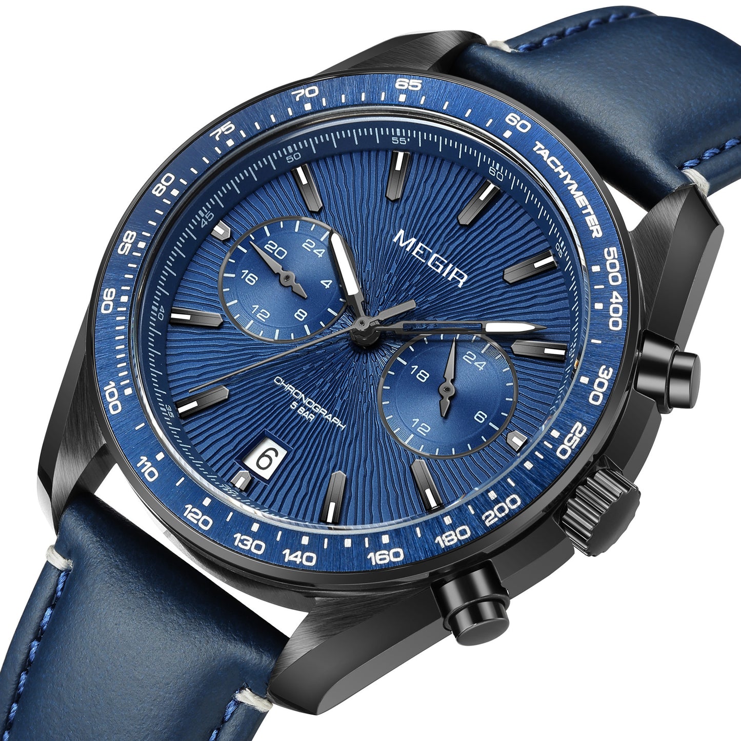 MEGIR Fashion Quartz Watch for Men Top Brand Luxury Sport Military Wristwatch Leather Strap Date Casual Clock Reloj Hombre 8407