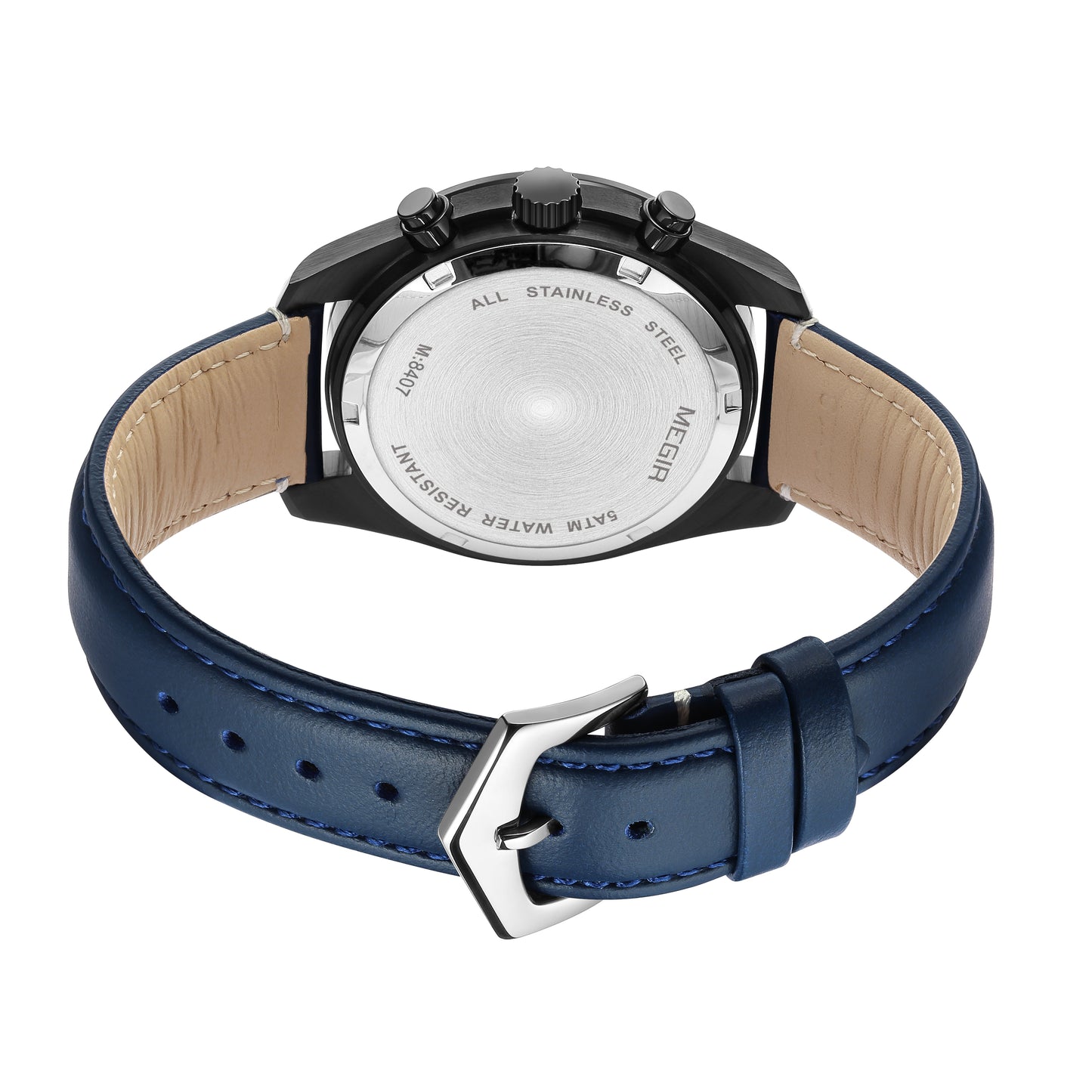 MEGIR Fashion Quartz Watch for Men Top Brand Luxury Sport Military Wristwatch Leather Strap Date Casual Clock Reloj Hombre 8407