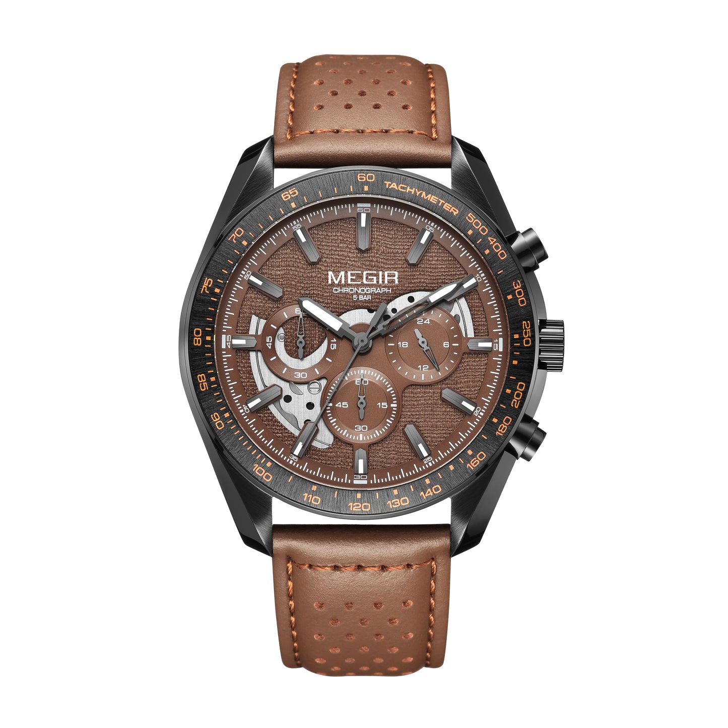 MEGIR Luxury Men's Business Casual Watches Leather Waterproof Quartz Chronograph Male Clock Wristwatch Relogio Masculino