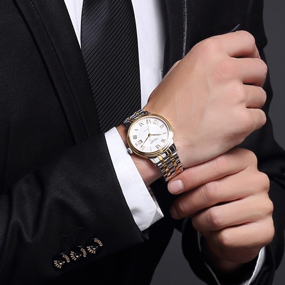 MEGIR Automatic Mechanical Watch Men Stainless Steel Watches Top Brand Luxury Business Wristwatch Male Clock Relogio Masculino