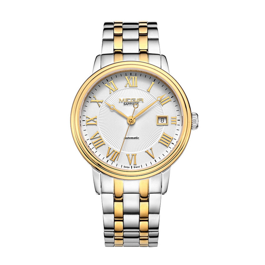 MEGIR Automatic Mechanical Watch Men Stainless Steel Watches Top Brand Luxury Business Wristwatch Male Clock Relogio Masculino