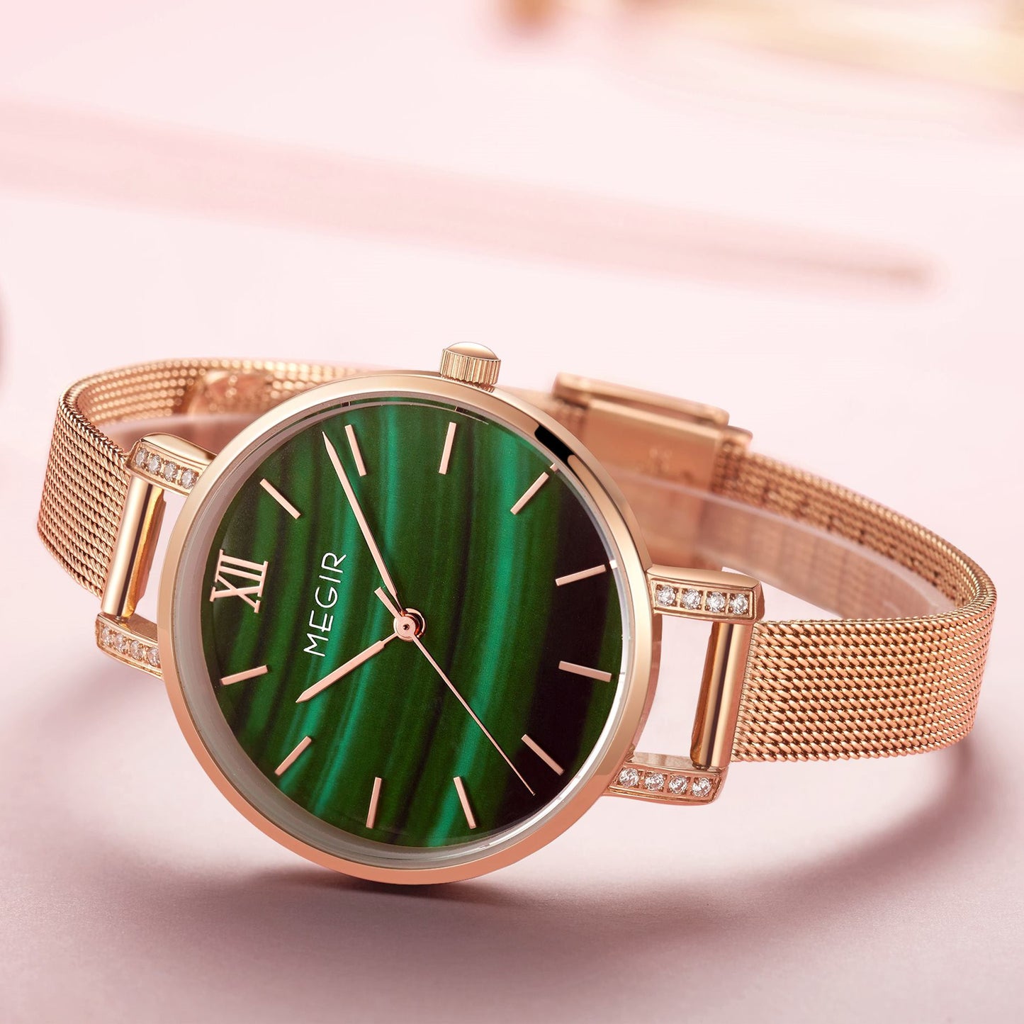 MEGIR Fashion Quartz Women Bracelet Watches Luxury Casual Ladies Dress Clock Female Steel Mesh Band Wristwatch Relogio Feminino