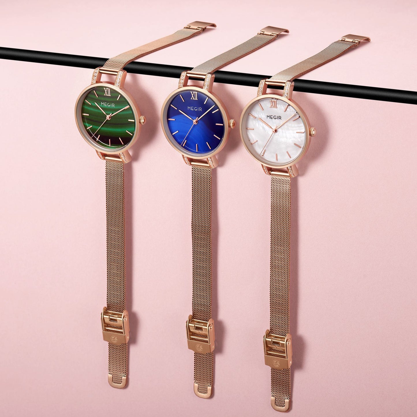 MEGIR Fashion Quartz Women Bracelet Watches Luxury Casual Ladies Dress Clock Female Steel Mesh Band Wristwatch Relogio Feminino