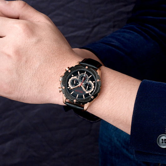 MEGIR Luxury Sports Watches for Men Waterproof Quartz Wrist Watch Chronograph Fashion Leather Military Clock Reloj Hombre 2070