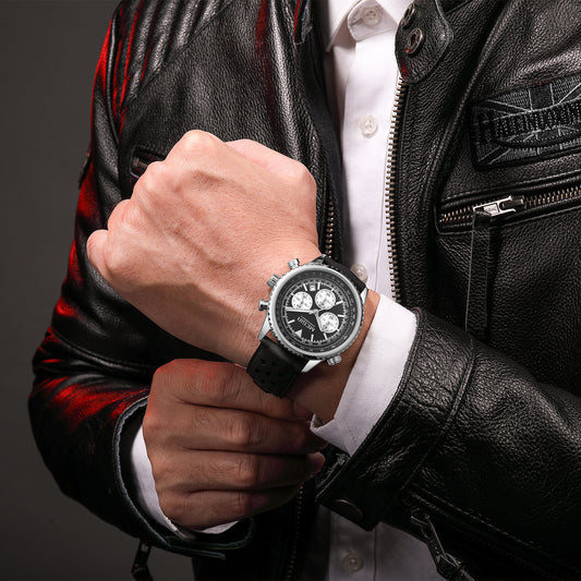 MEGIR Luxury Watches Men Fashion Silicone Band Quartz Military WristWatch Waterproof Big Dial Sport Chronograph with Date Clock