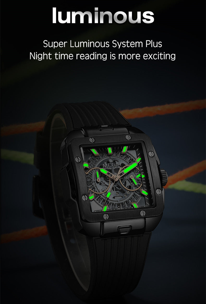 MEGIR Watch for Men Luxury Sport Quartz Wristwatch with Silicone Band Luminous Hands Date Male Chronograph Clock Reloj Hombre
