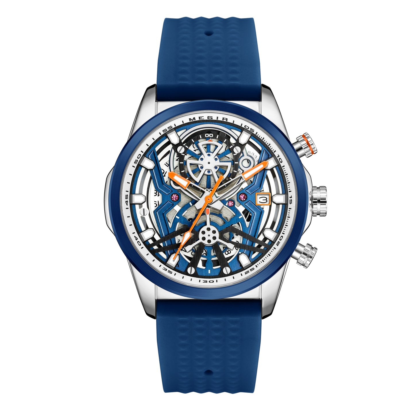 MEGIR Sports Watches Brand Luxury Wrist Watch Clock for Men Silicone Strap Luminous Quartz Big Dial Wristwatch Relogio Masculino